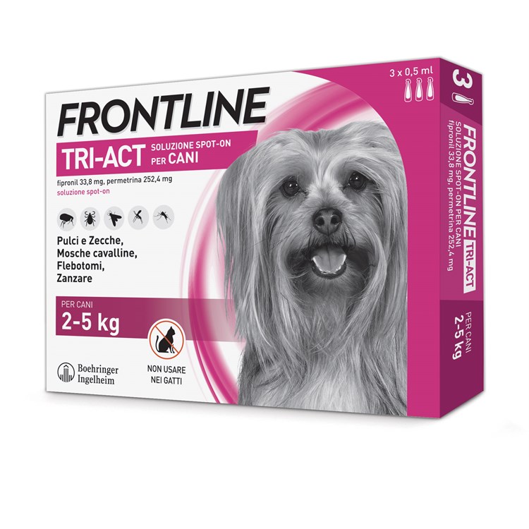 Frontline Tri Act 2 - 5 kg 6 Pipette Antiparassitario Per Cane