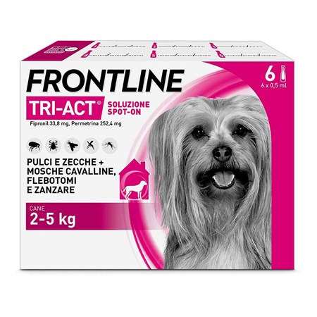 frontline tri act 2 5 kg 6 pipette antiparassitario per cane