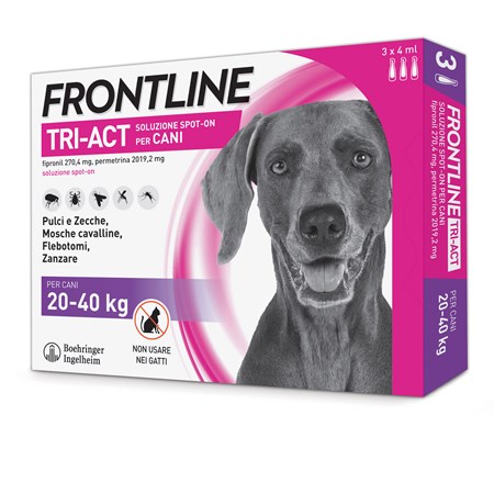 frontline tri act 20 40 kg 3 pipette antiparassitario per cane
