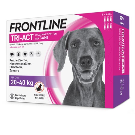frontline tri act 20 40 kg 6 pipette antiparassitario per cane