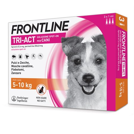 frontline tri act 5 10 kg 3 pipette antiparassitario per cane
