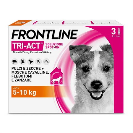 frontline tri act 5 10 kg 3 pipette antiparassitario per cane