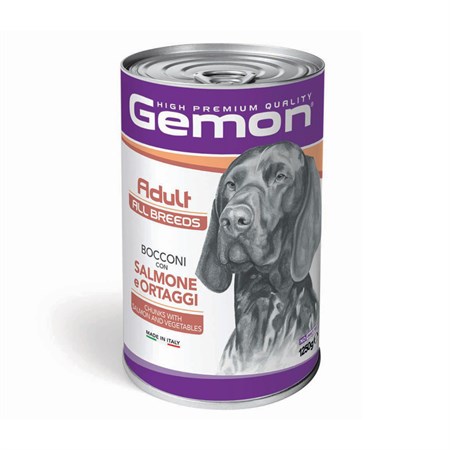gemon dog adult bocconi salmone e ortaggi 125 kg barattolo umido cane