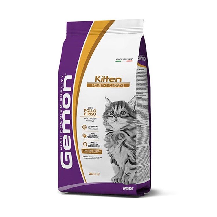 Gemon Kitten Pollo e Riso 7 Kg Crocchette per Gattini DANNEGGIATO