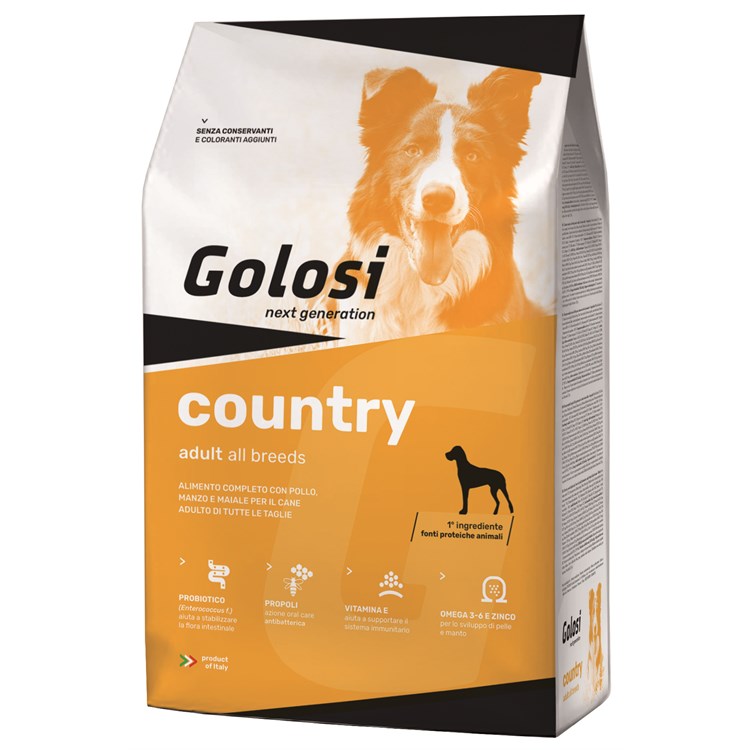 Golosi Country All Breed Pollo e Manzo 12 kg Crocchette Cani