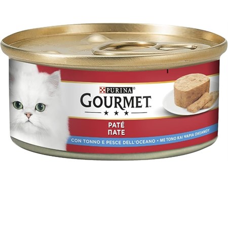 gourmet pate tonno e pesce dell oceano 195 gr scatoletta per gatti