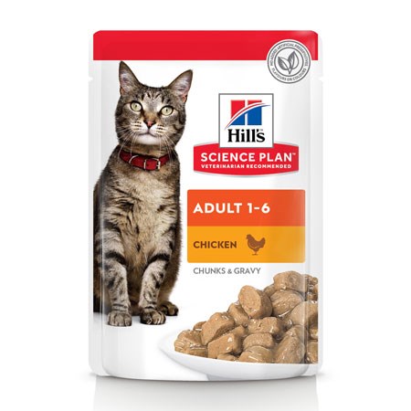 hill s science plan adult bocconcini pollo 85 gr bustina umido gatto