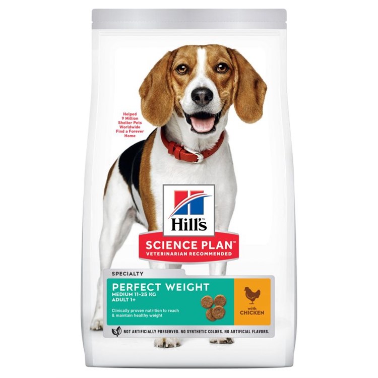Hill's Science Plan Adult Medium Breed Perfect Weight Con Pollo 12 Kg