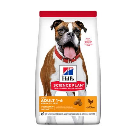 hills science plan cane adult medium breed light 14 kg scadenza 042026