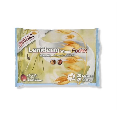 icf leniderm wipes pocket 15 salviette per cani e gatti