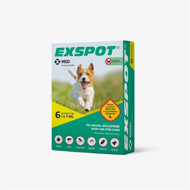 Exspot 6 Pipette 1 ml Antiparassitario Per Cani