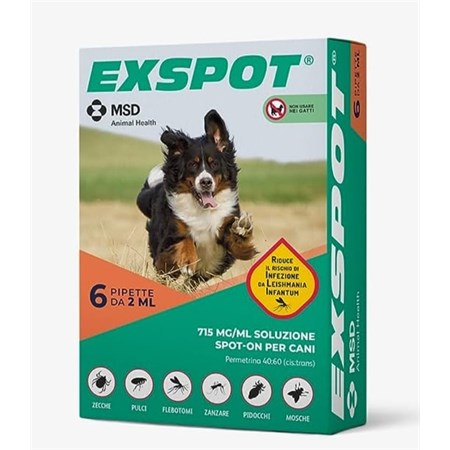 intervet exspot 6 pipette 2 ml antiparassitario per cani