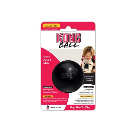 Kong Extreme Ball Small Nero Palla Porta Snack Extra Resistente in Cani
