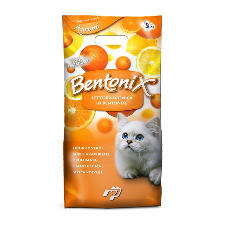 Lettiera Agglomerante Bentonix Agrumi 5 kg Bentonite per Gatto
