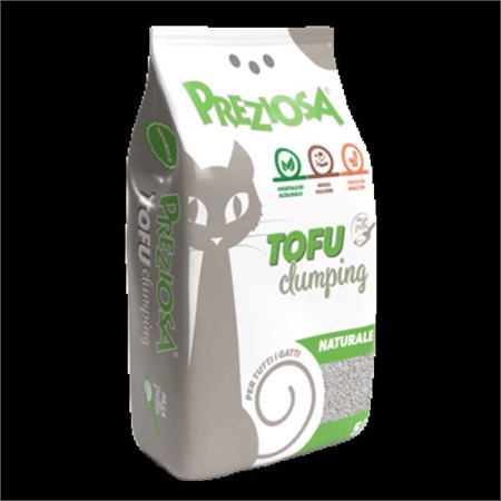 lettiera preziosa al tofu agglomerante naturale 10 lt per gatti