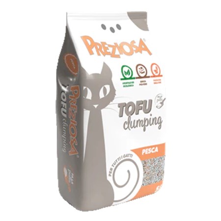 lettiera preziosa al tofu agglomerante profumata alla pesca 10 lt per gatti