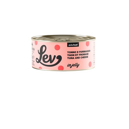 lev adult cat jelly tonno formaggio 70 gr lattina umido gatti
