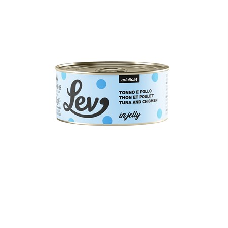 lev adult cat jelly tonno pollo 70 gr lattina umido gatti