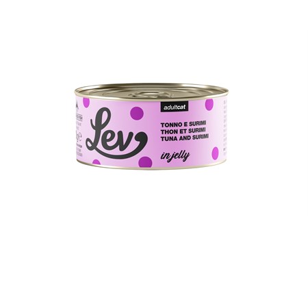 lev adult cat jelly tonno surimi 70 gr lattina umido gatti