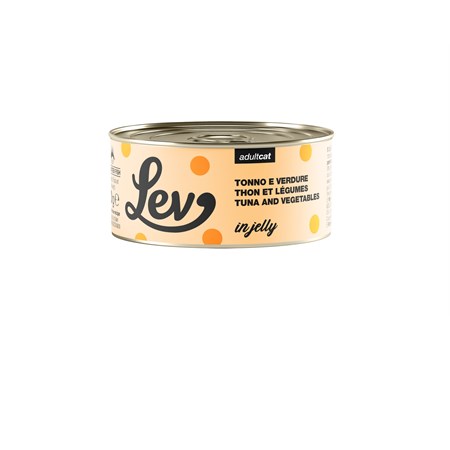 lev adult cat jelly tonno verdure 70 gr lattina umido gatti