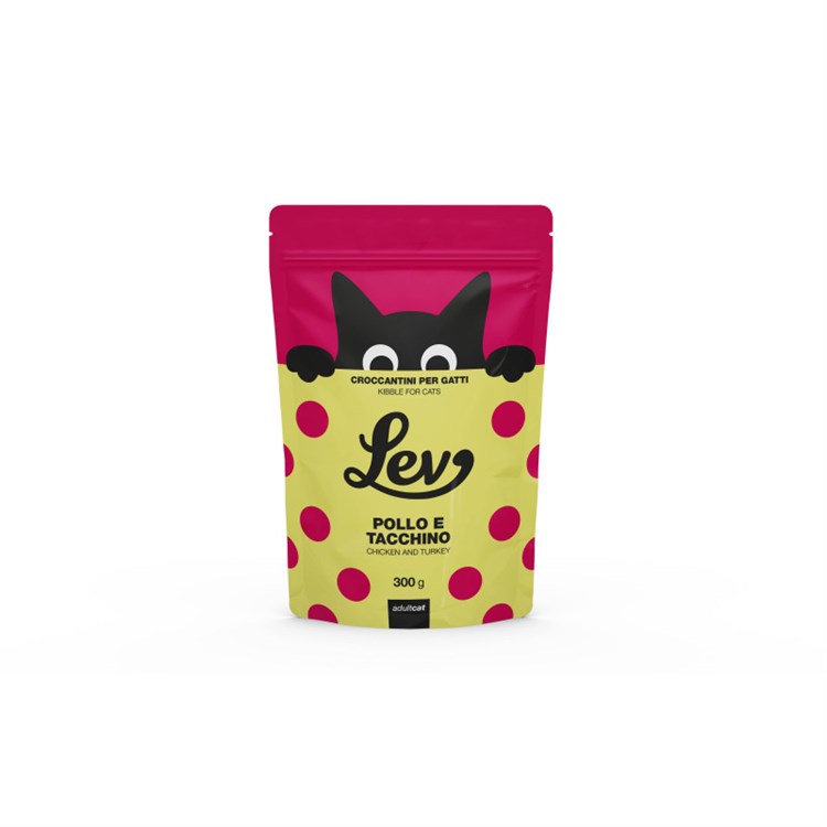 Lev Adult Cat Pollo e Tacchino 300 gr Crocchette per gatti