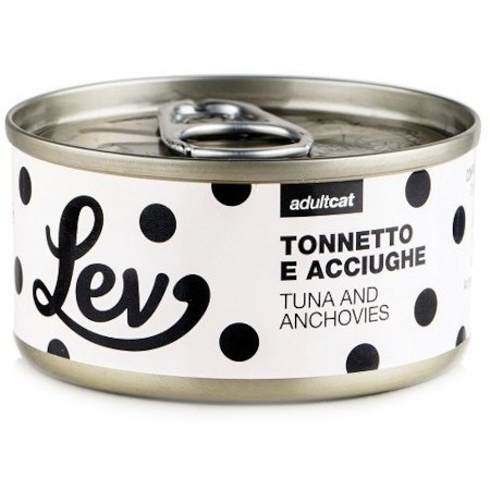 lev adult cat tonnetto acciughe 70 gr lattina umido gatti