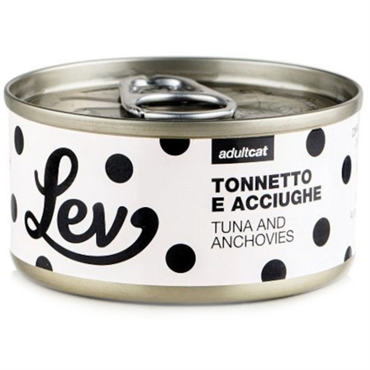 Lev Adult Cat Tonnetto Acciughe 70 gr Lattina Umido Gatti