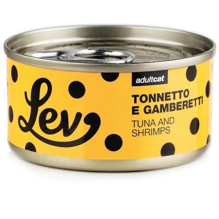 lev adult cat tonnetto gamberetti 70 gr lattina umido gatti