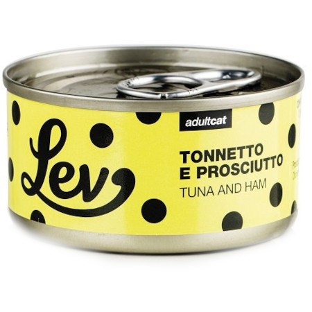 lev adult cat tonnetto prosciutto 70 gr lattina umido gatti