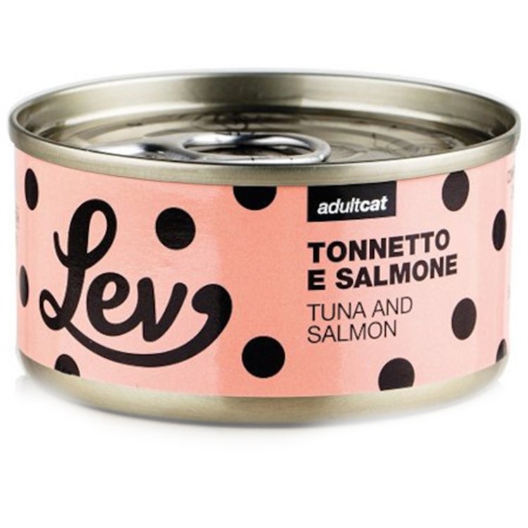 Lev Adult Cat Tonnetto Salmone 70 gr Lattina Umido Gatti