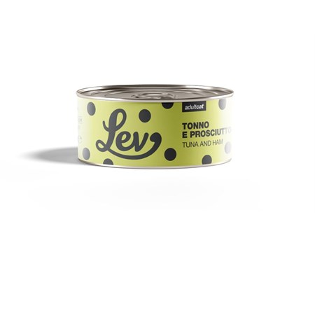 lev adult cat tonno prosciutto 140 gr lattina umido gatti