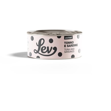 lev adult cat tonno sardine 140 gr lattina umido gatti