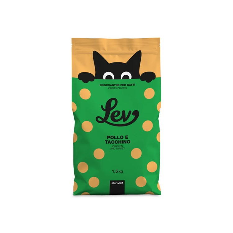 Lev Adult Sterilised Cat Pollo e Tacchino 1,5 kg Crocchette per gatti Sterilizzati