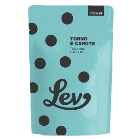 lev cat sterilised tonno e carote 60 gr bustina per gatti