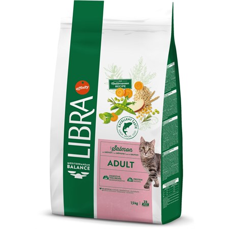 libra cat adult salmone e riso 1 5 kg crocchette per gatto
