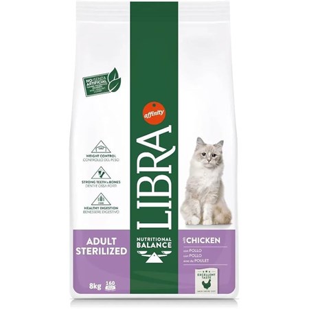 libra cat adult sterilized pollo e orzo 10 kg crocchette per gatto sterilizzato scad 310126