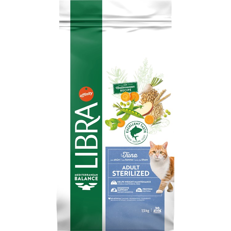 Libra Cat Adult Sterilized Tonno 1,5 kg Crocchette Per Gatto
