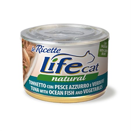 life cat le ricette natural tonnetto pesce azzurro verdure 150 gr scatoletta gatti