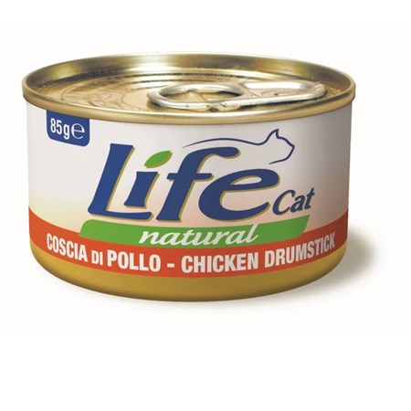 life cat natural coscia di pollo 85 gr scatoletta gatti