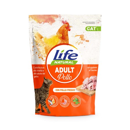 life cat natural crocchette adult pollo 800 gr gatto