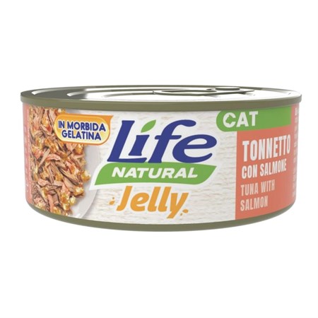 life cat natural jelly tonnetto e salmone 70gr scatoletta gatti