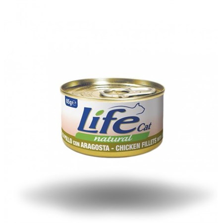 life cat natural pollo e aragosta 85 gr scatoletta gatti
