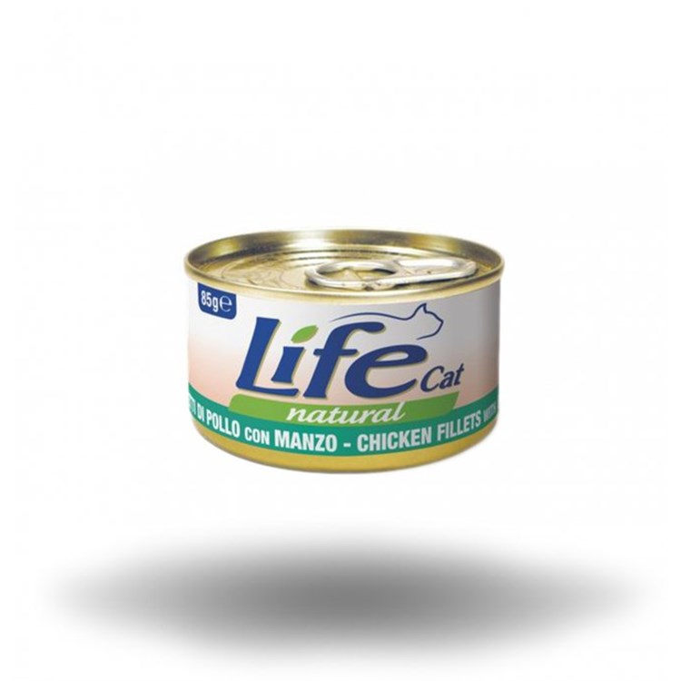 Life Cat Natural Pollo e Manzo 85 gr Scatoletta Gatti