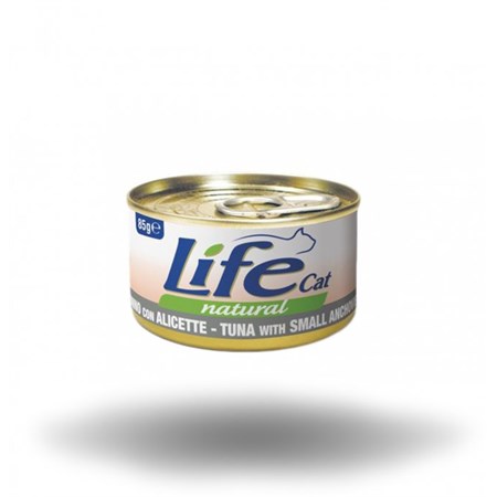 life cat natural tonno con alicette 85 gr scatoletta gatti