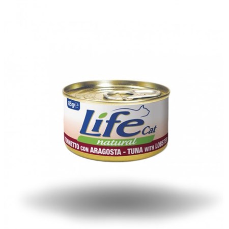 life cat natural tonno con aragosta 85 gr scatoletta gatti