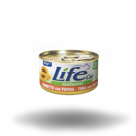 life cat natural tonno con papaya 85 gr scatoletta gatti