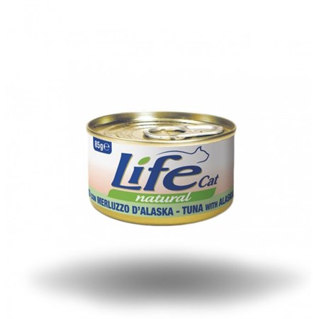 life cat natural tonno e merluzzo d alaska 85 gr scatoletta gatti