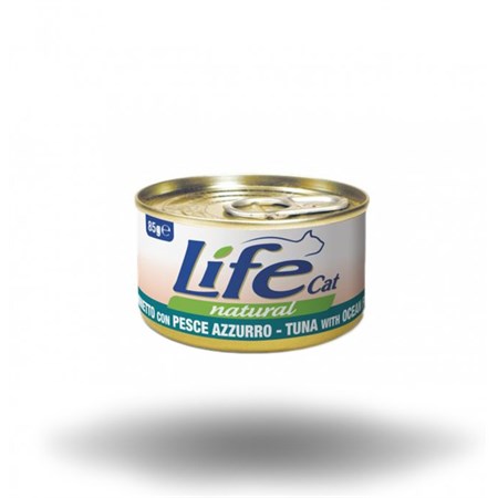 life cat natural tonno e pesce azzurro 85 gr scatoletta gatti