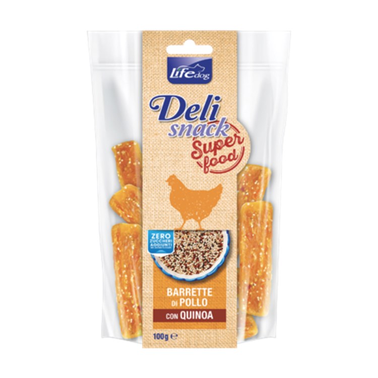 Life Dog Delisnack Superfood Barrette Pollo Quinoa 100 gr