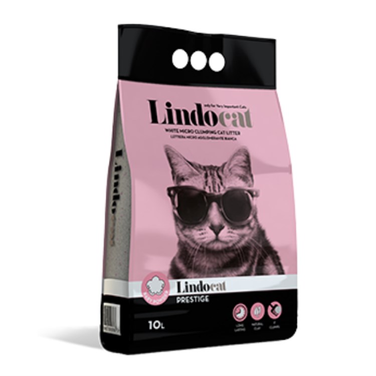 Lindocat Lettiera Prestige 10 L Granuli Rosa Alta Assorbenza Profumata al Talco Per Gatti